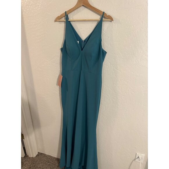 NWT BHLDN Turquoise Jones V Neck Maxi Gown - Picture 3 of 13